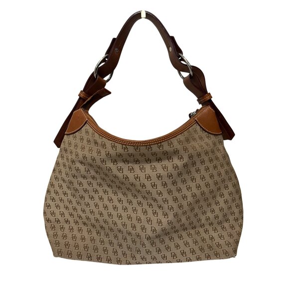 Dooney & Bourke Canvas & Leather Monogram Shoulder Bag With Adjustable Strap - Picture 2 of 10
